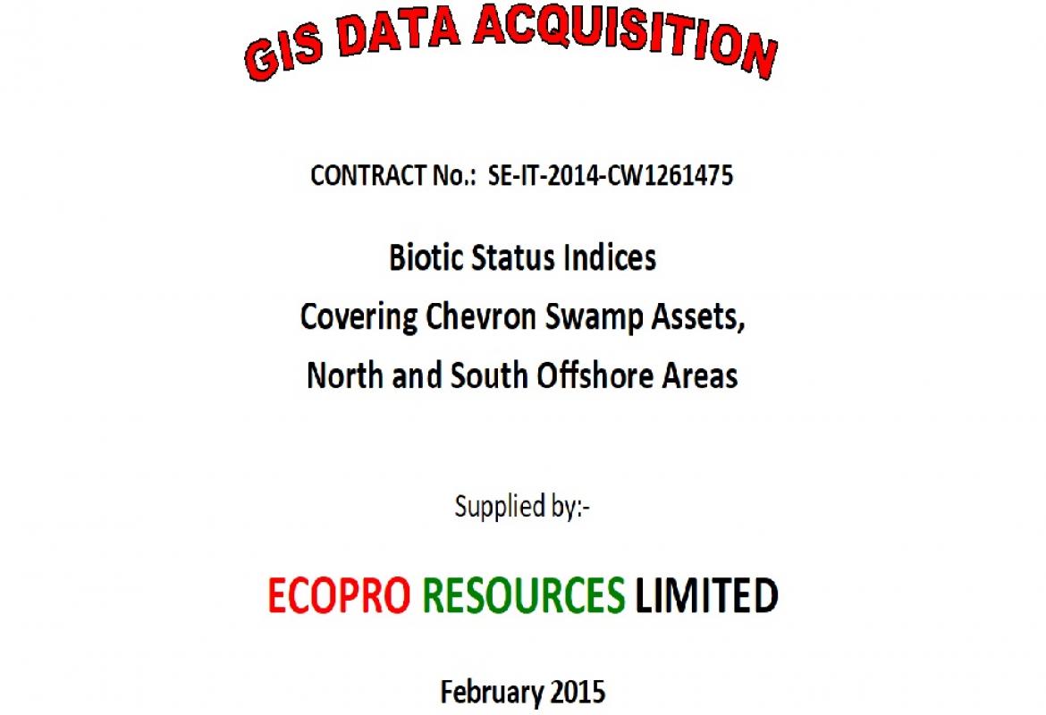 GIS Data on Biotic Indices of Chevron Swamp Assets